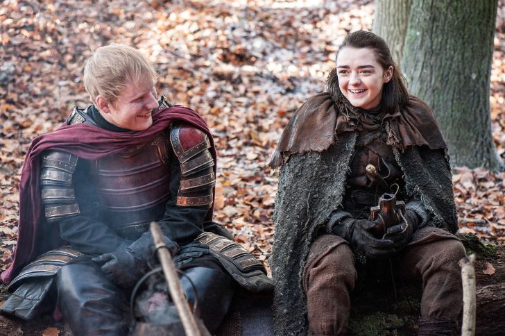 Ed Sheeran and Maisie Williams in 'Game of Thrones'