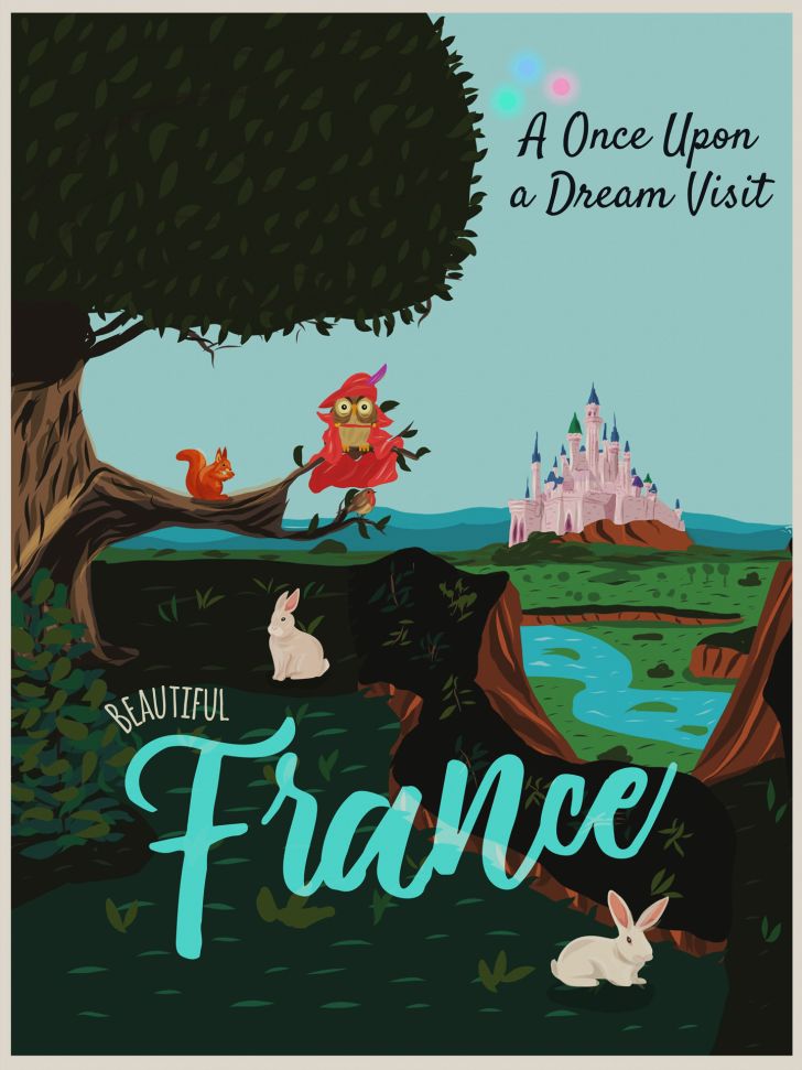 A Disney-inspired poster of France