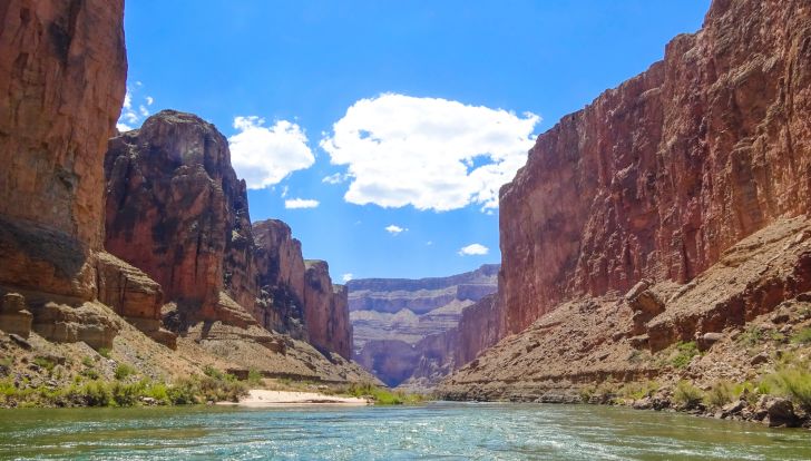 A view of the Colorado River at the bottom of the Grand Canyon