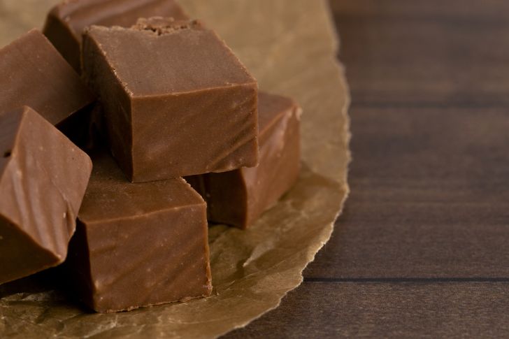 blocks of fudge on a plate