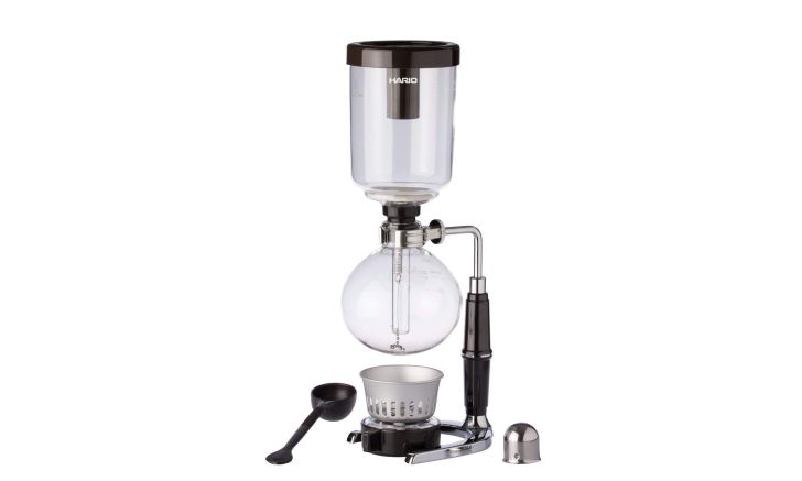 A glass siphon filter brewer