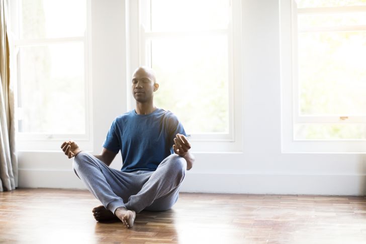 A man meditating