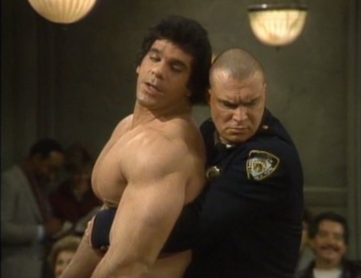 Lou Ferrigno and Richard Moll in Night Court