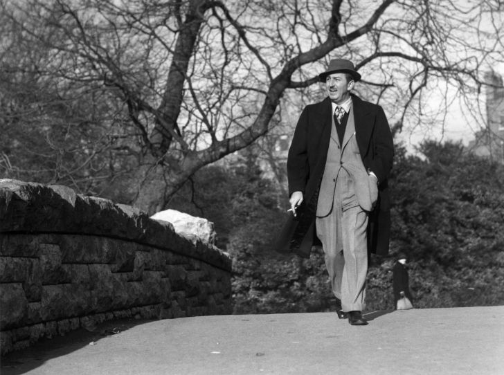 22nd November 1946: American animator and producer Walt (Walter Elias) Disney (1901 - 1966) walking through St Stephens Green, Dublin, in the Republic of Ireland.