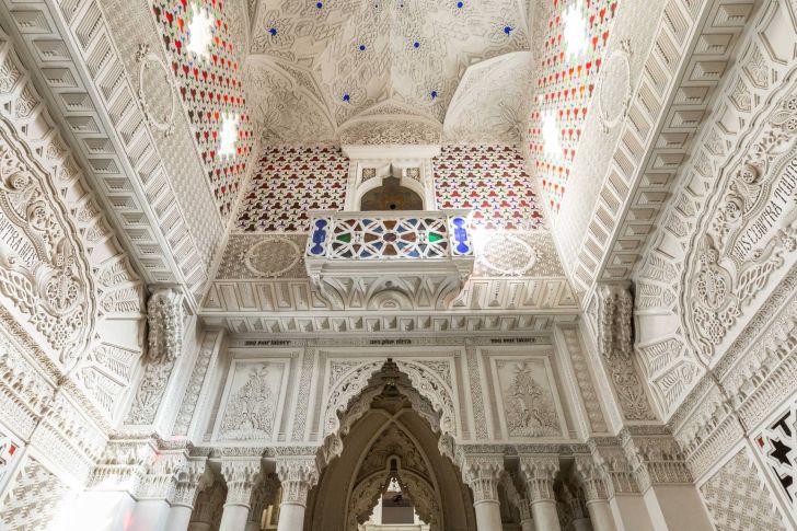 A cavernous ceiling in a castle