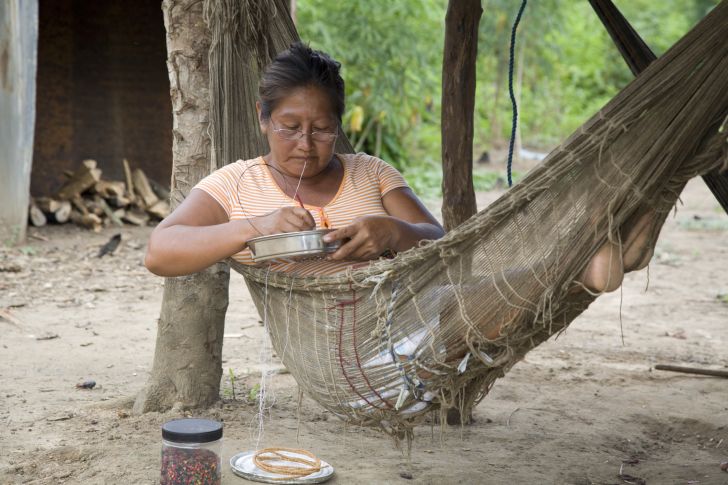 A woman in a hammock