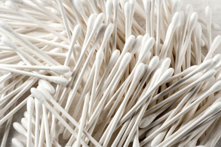 Q-Tips sit in a pile