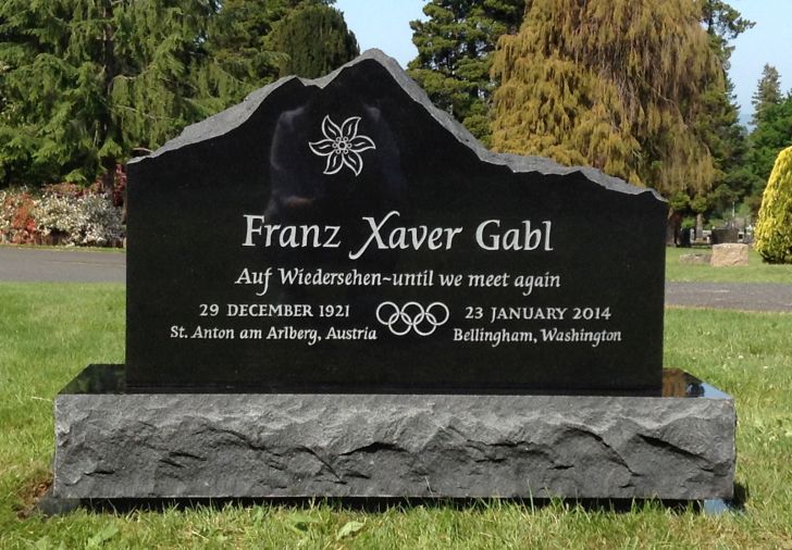 A grave marker for Franz Xaver Gabl