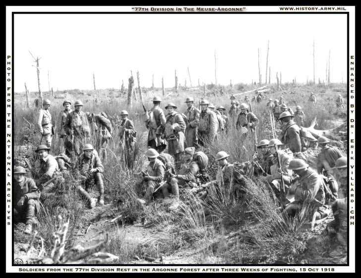 Soldiers resting during Meuse-Argonne offensive, WWI
