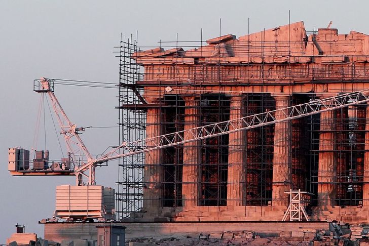 Restoration work on the Parthenon in Athens