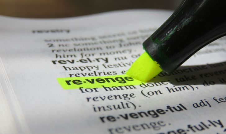 A highlighter is run over the word 'revenge'