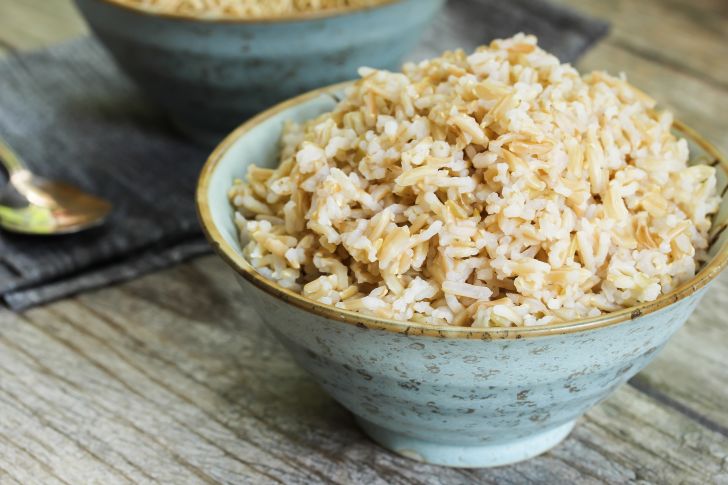 Bowl of brown rice.