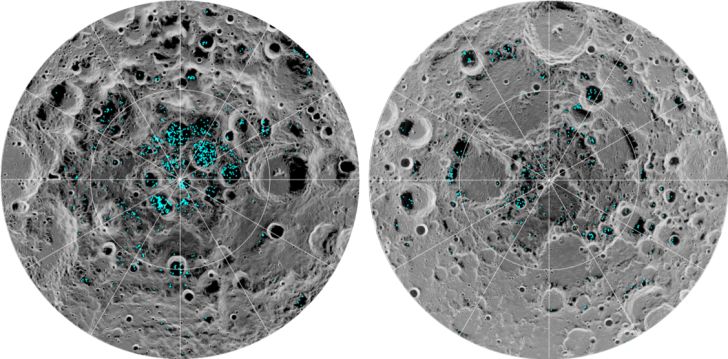 An image showing the spots where ice was detected