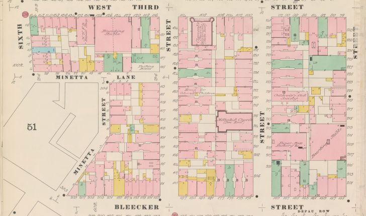 A 19th century insurance map of New York City's Greenwich Village