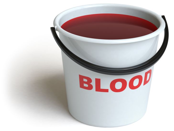 A bucket of blood