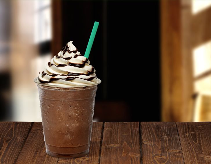 image of a frappucino sitting on a table