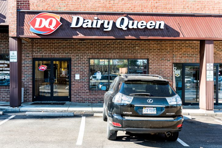 image of the parking lot of a Dairy Queen restaurant