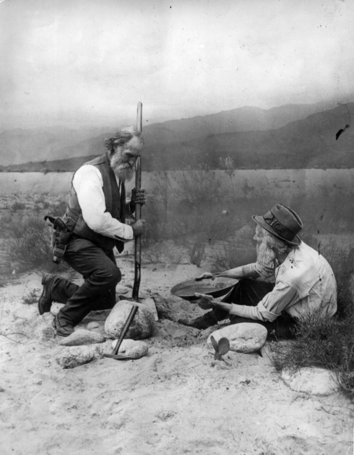 prospectors panning for gold in California