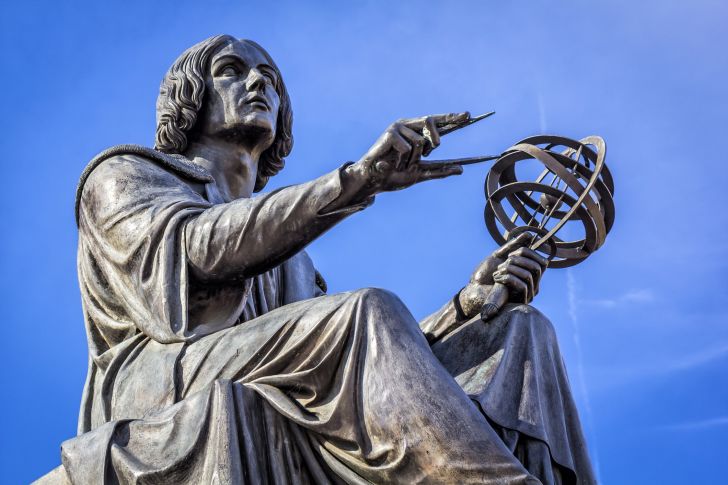 The Nicolaus Copernicus Monument in Warsaw, Poland.