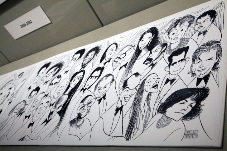 Artwork by Al Hirschfeld on display at The New York Botanical Garden in 2011