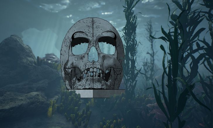 A skull sculpture