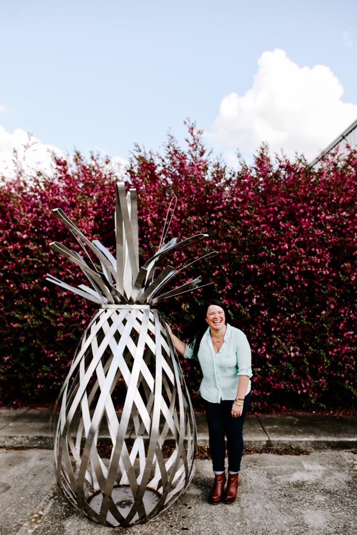 A pineapple sculpture