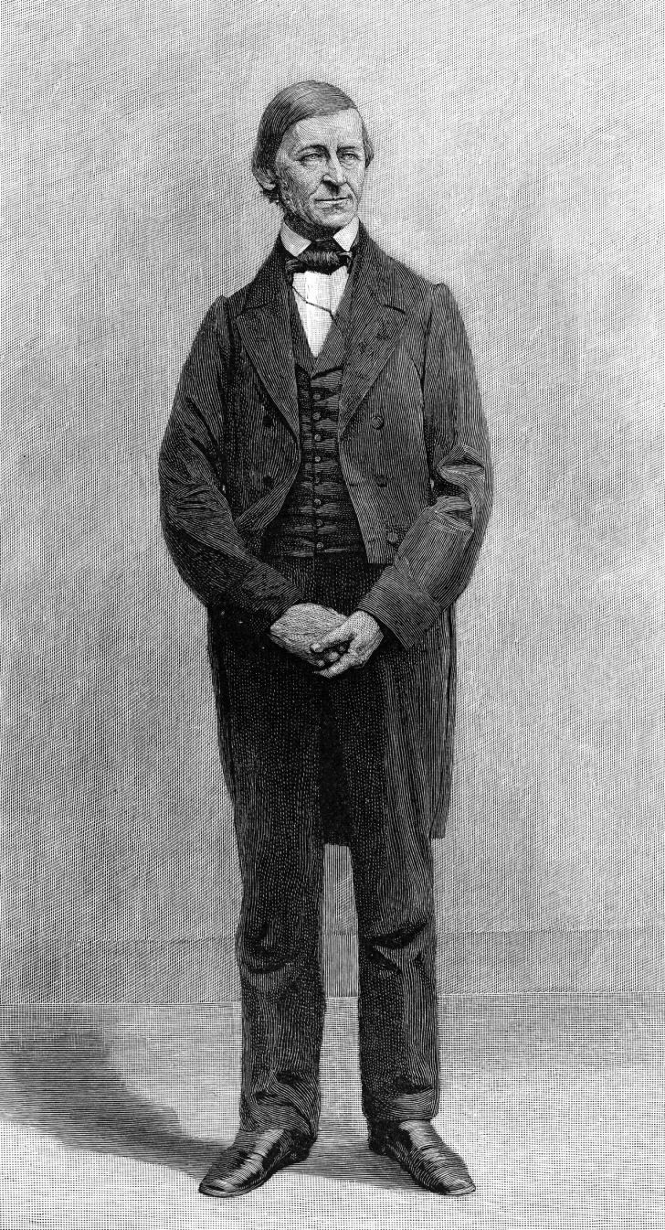 Illustrated portrait of Ralph Waldo Emerson