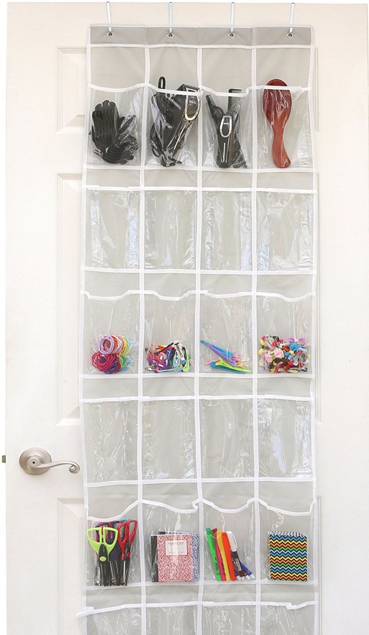 SimpleHouseware Crystal Clear Over the Door Hanging Shoe Organizer