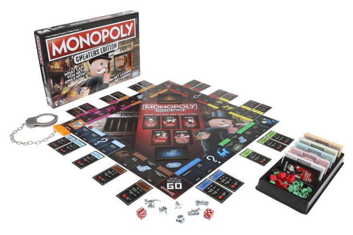 The board and cards for 'Monopoly: Cheaters Edition'