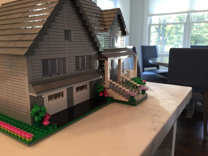 The exterior of a house made of LEGO