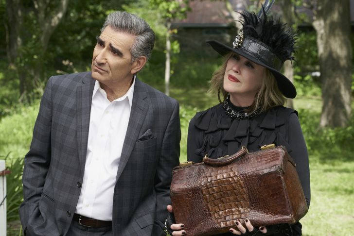 Eugene Levy as Johnny Rose and Catherine O'Hara as Moira Rose in Schitt's Creek.