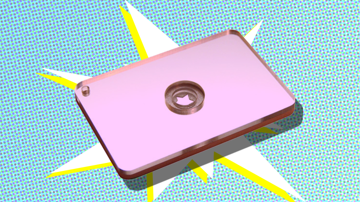 Photo illustration of a signal mirror.