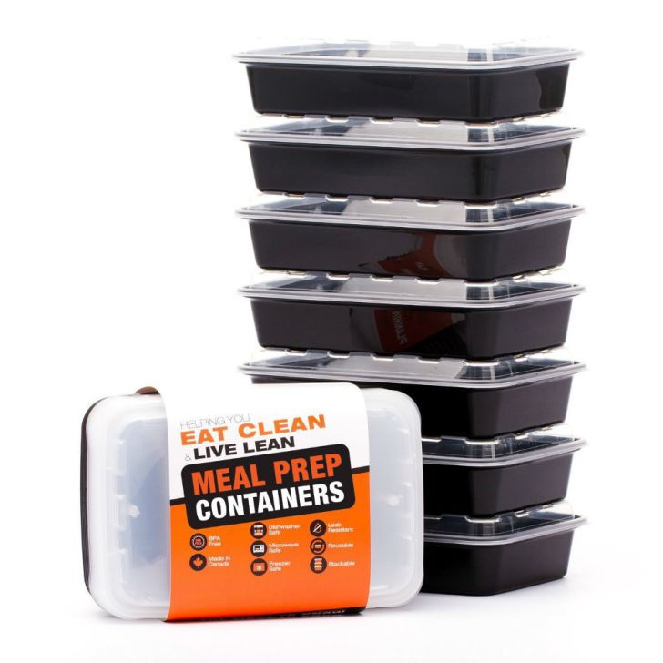 A set of LIFT meal prep containers are stacked vertically