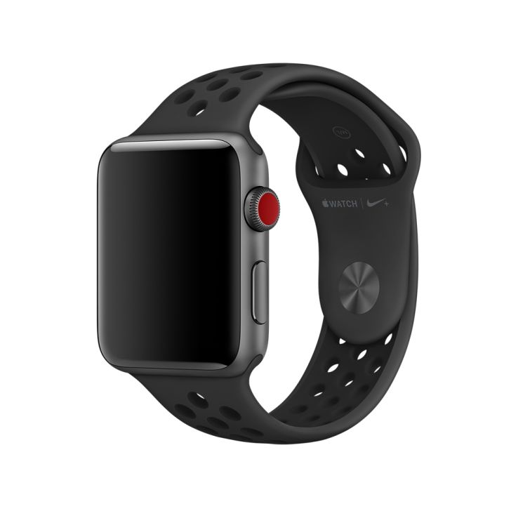 A Nike wrist band for the Apple Watch is pictured