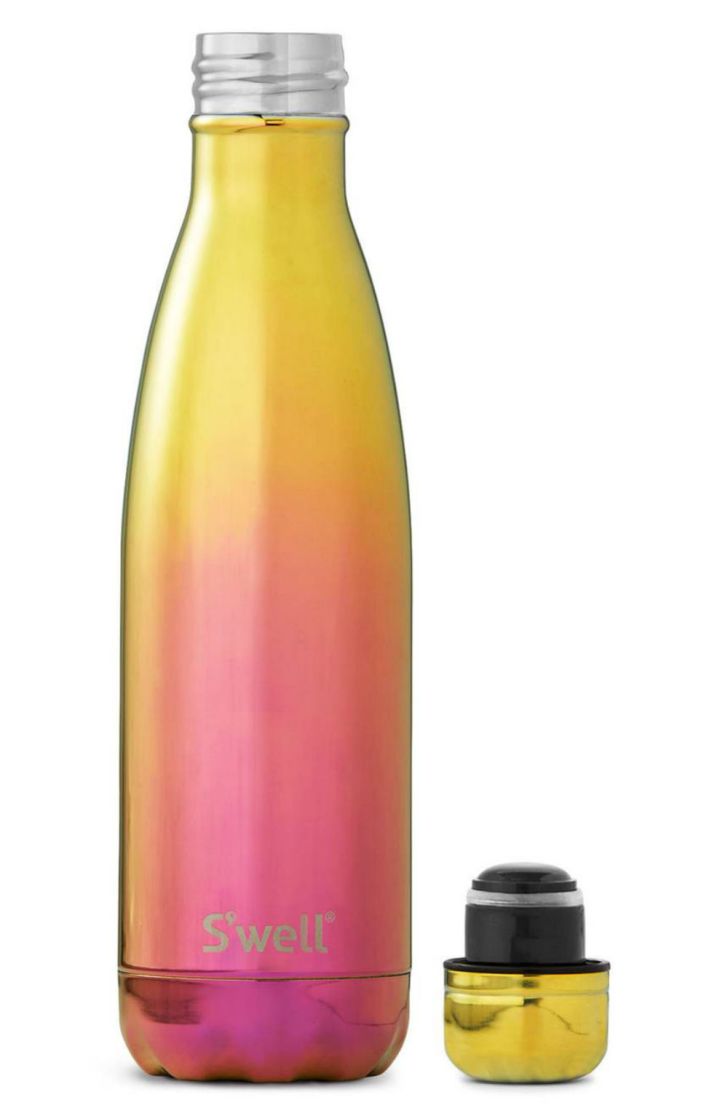 A S'well insulated water bottle is pictured