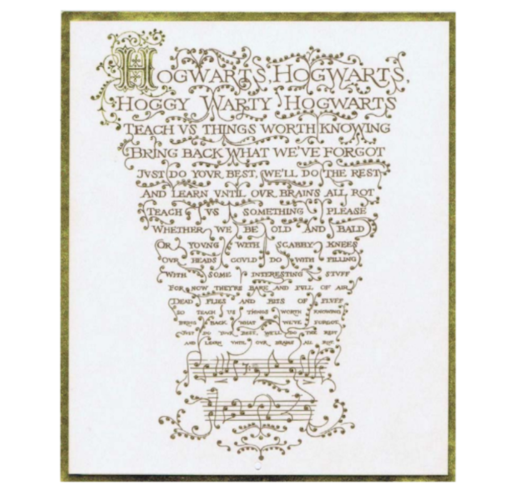 Sheet music prop from Harry Potter film.