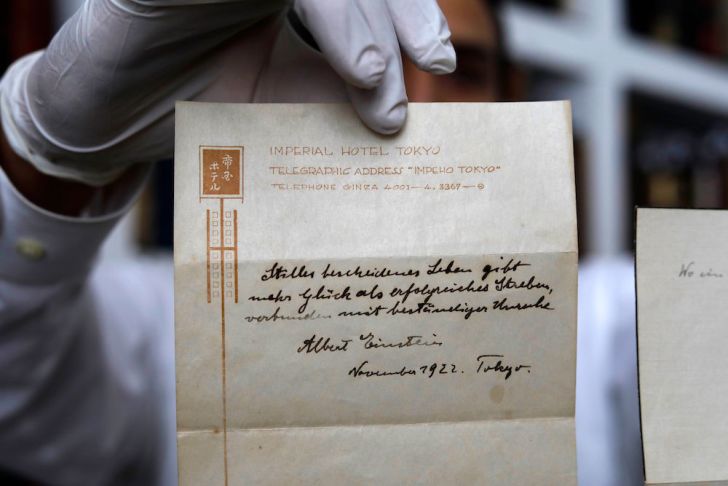 Einstein's "Theory of Happiness" letter.
