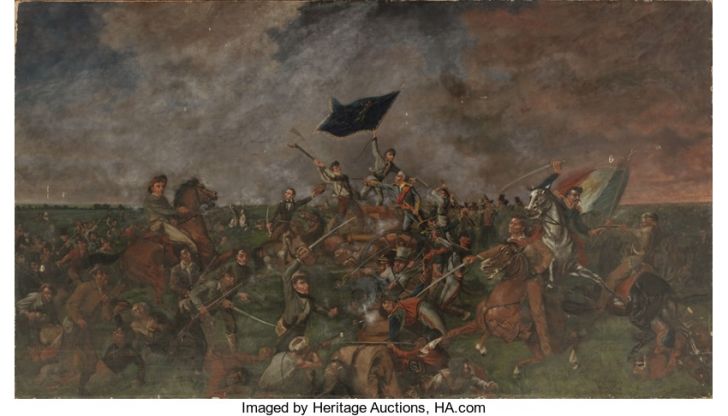 "The Battle of San Jacinto," a 1901 painting by Texas artist Henry Arthur ("Harry") McArdle.
