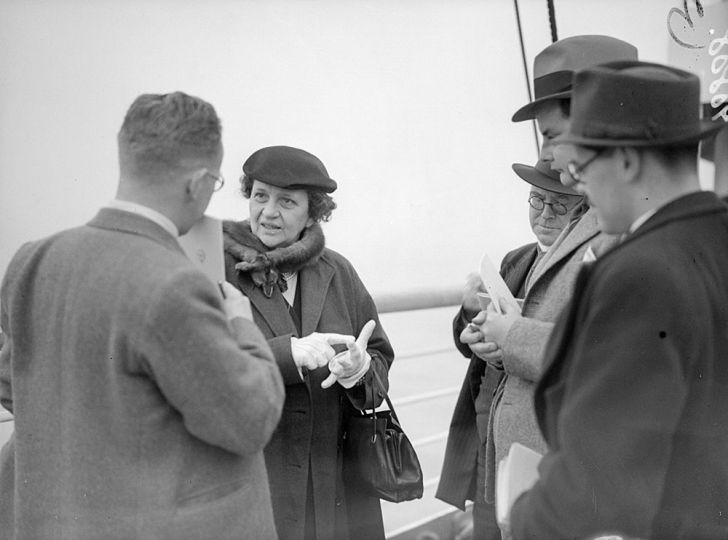 Labor Secretary Frances Perkins onboard an ocean liner in 1938