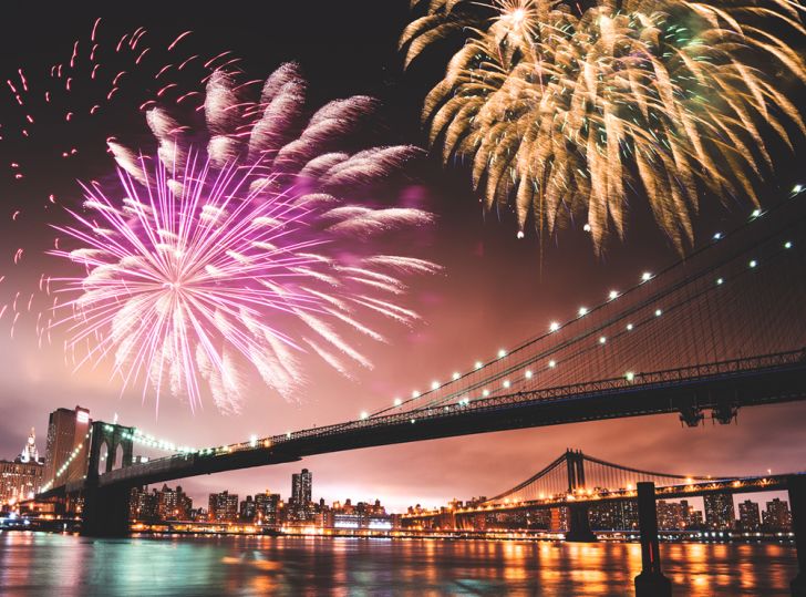 fireworks over new york city