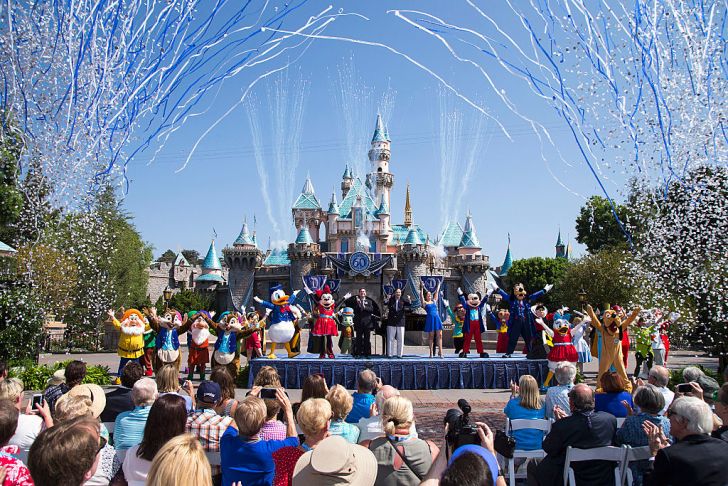 Disneyland park during a ceremony at Sleeping Beauty Castle