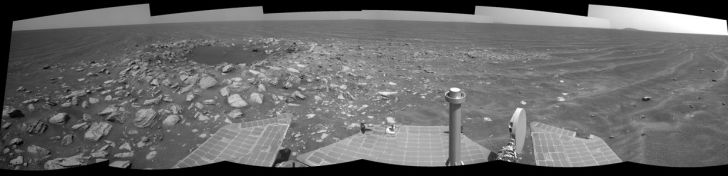 Opportunity rover's photo of SkyLab Crater Opportunity rover's photo of SkyLab Crater