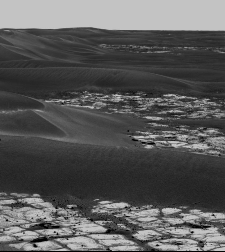 Opportunity rover's photo of Erebus craters and drift Opportunity rover's photo of Erebus craters and drift