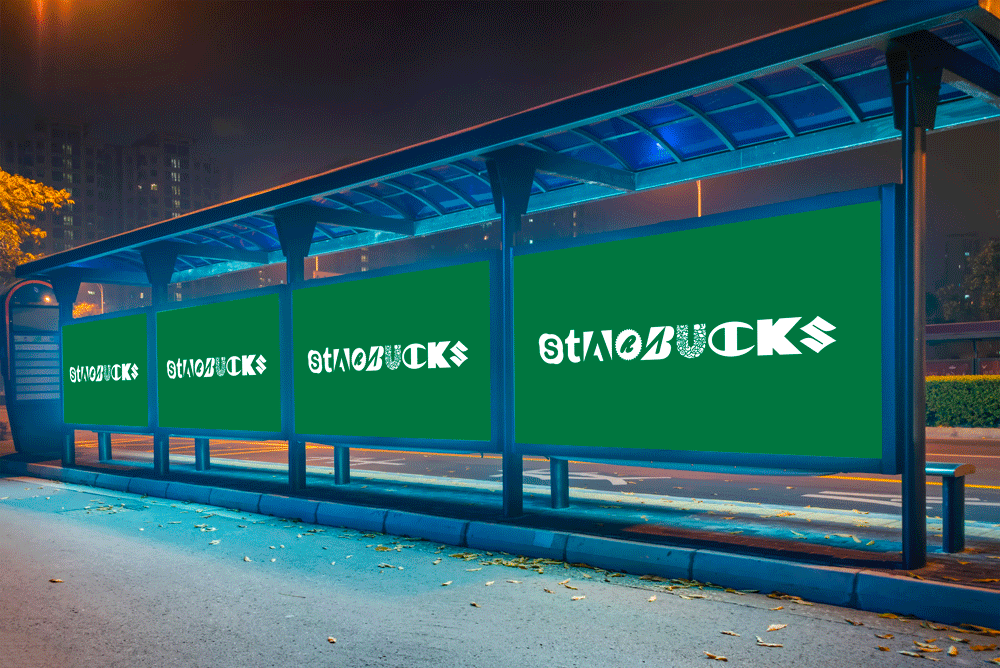 Street advertisements using Brand New Roman