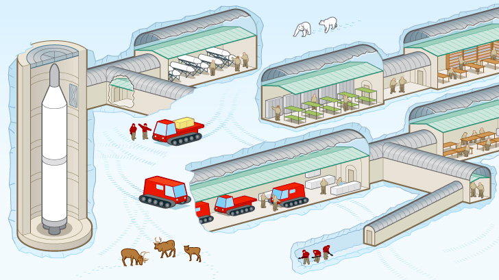 In the 1960s, Patterson visited Camp Century, an underground research center in Greenland, to take ice samples.