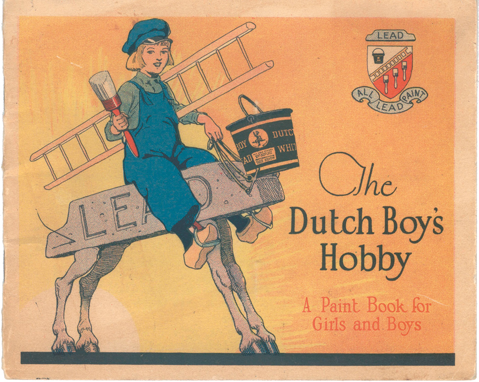 A lead paint coloring book, circa 1920, targeted at children.